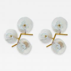 Pair Of Organic Modern Murano Floral Wall Lights Contemporary - 4590414