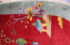 Pair Of Oval Shape Antique Art Deco Chinese Rugs 2 x 4 Each - 3967828