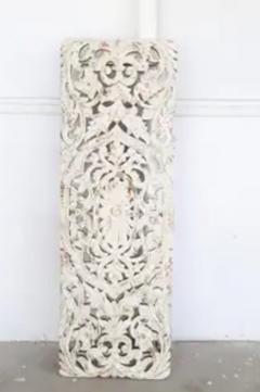 Pair Of Painted Open Pierced Carved Panels - 3927447