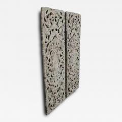 Pair Of Painted Open Pierced Carved Panels - 3930982