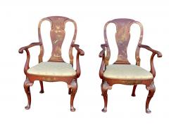 Pair Of Queen Anne Style Red Japanned Armchairs - 1736315