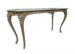 Pair Of Regence Style Cast Iron Marble Top Tables - 3739343