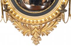 Pair Of Regency Giltwood And Ebonized Convex Girandole Mirrors - 4458741