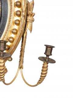 Pair Of Regency Giltwood And Ebonized Convex Girandole Mirrors - 4458748
