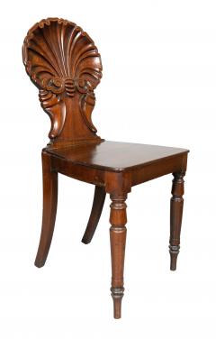 Pair Of Regency Mahogany Shell Back Hall Chairs - 4253848