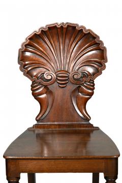 Pair Of Regency Mahogany Shell Back Hall Chairs - 4253877