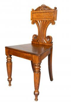 Pair Of Regency Oak Hall Chairs - 4246641