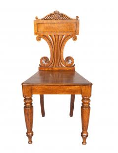 Pair Of Regency Oak Hall Chairs - 4246708