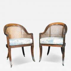 Pair Of Regency Rosewood Caned Armchairs - 4526964