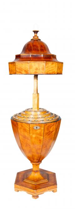 Pair Of Regency Satinwood Urn Form Knife Urns - 4382613