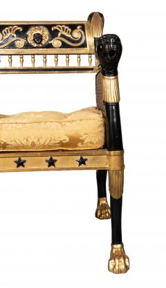 Pair Of Regency Style Ebonized And Parcel Gilt Armchairs - 4663144