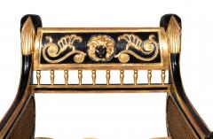 Pair Of Regency Style Ebonized And Parcel Gilt Armchairs - 4663192