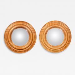 Pair Of Regency Style Pine Convex Mirrors - 4189138