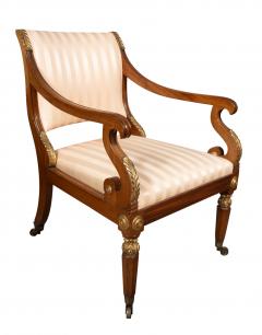 Pair Of Russian Neoclassic Mahogany Armchairs - 3739196