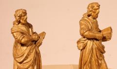 Pair Of Saint Mark In Walnut 16th Century Venice - 3988889