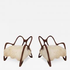 Pair Of Sculptural Wooden Armchairs Italy - 3968975