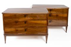 Pair Of Sleek 19th Century Italian Walnut Chests - 4334015