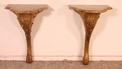 Pair Of Small Louis XV Consoles From The 19th Century With Marble - 2147462