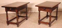 Pair Of Sofa Tables In Walnut Louis XIII Style With 17th Century Table Tops - 3100008