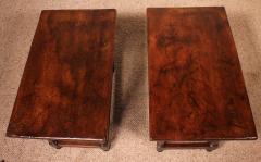 Pair Of Sofa Tables In Walnut Louis XIII Style With 17th Century Table Tops - 3100013