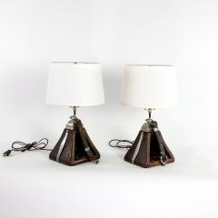 Pair Of Spanish Ceremonial Stirrup Cups Circa 1920 Mounted As Table Lamps - 2721685