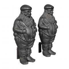 Pair Of St Nicholas Cast Iron Andirons - 3768464