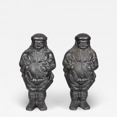 Pair Of St Nicholas Cast Iron Andirons - 4133228