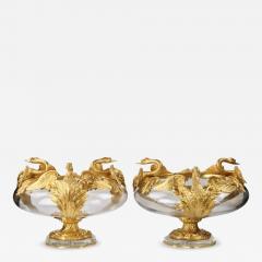 Pair Of Swan Motif Jardinieres France 20th Century - 4818107