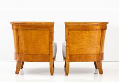 Pair Of Swedish Grace Birch Barrel Back Club Chairs Circa 1930 - 2804927