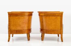 Pair Of Swedish Grace Birch Barrel Back Club Chairs Circa 1930 - 2804929