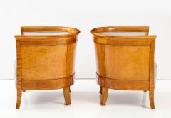 Pair Of Swedish Grace Birch Barrel Back Club Chairs Circa 1930 - 2804930