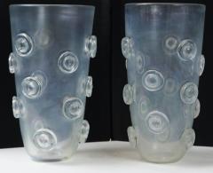 Pair Of Tall Murano Blown Irredescent Vases Contemporary - 1399122