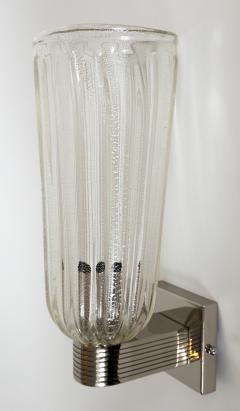 Pair Of Tall Murano Blown Nickel Wall Lights Pairs Available - 3039963