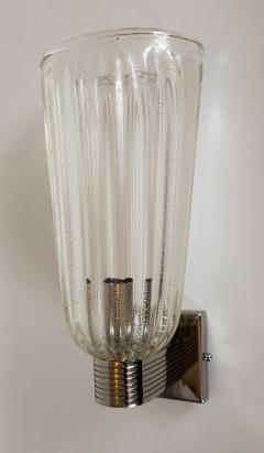 Pair Of Tall Murano Blown Nickel Wall Lights Pairs Available - 3039965