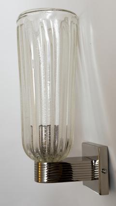 Pair Of Tall Murano Blown Nickel Wall Lights Pairs Available - 3039966