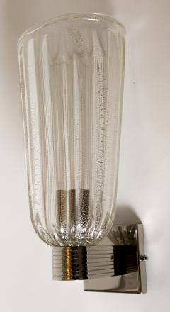 Pair Of Tall Murano Blown Nickel Wall Lights Pairs Available - 3039995