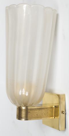 Pair Of Tall Murano Blown Wall Lights 2 Pairs Available UL Certified - 2383492