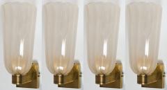 Pair Of Tall Murano Blown Wall Lights 2 Pairs Available UL Certified - 2383496