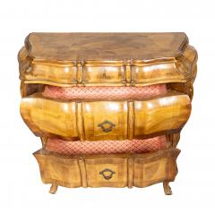 Pair Of Venetian Style Walnut Bombe Commodinis - 4158386