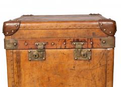 Pair Of Victorian Leather Army Officer Travel Chests - 4663227