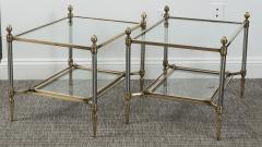 Pair Of Vintage Two Tiered Brass Side Tables By Maison Jansen - 2677125