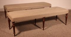 Pair Of Walnut Benches From The 19th Century - 3464696