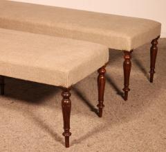 Pair Of Walnut Benches From The 19th Century - 3464699