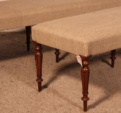 Pair Of Walnut Benches From The 19th Century - 3464702