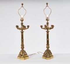 Pair Of William IV Gilt Brass Lamps - 4618053