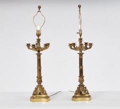 Pair Of William IV Gilt Brass Lamps - 4618054