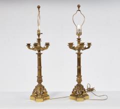 Pair Of William IV Gilt Brass Lamps - 4618055