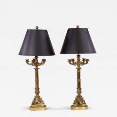 Pair Of William IV Gilt Brass Lamps - 4618781