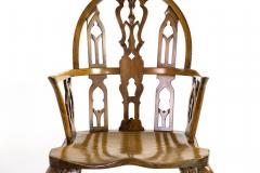 Pair Of Yew Wood Elm Gothic Windsor Arm Chairs Circa 1750 With Later Elements - 2769485