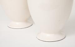 Pair Off White Ceramic Craackle Lamps France Italy c 1970 - 4662956